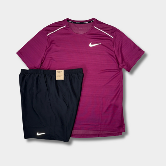 NIKE SANGRIA MILER 1.0 - BLACK CHALLENGER 7" SHORT SET