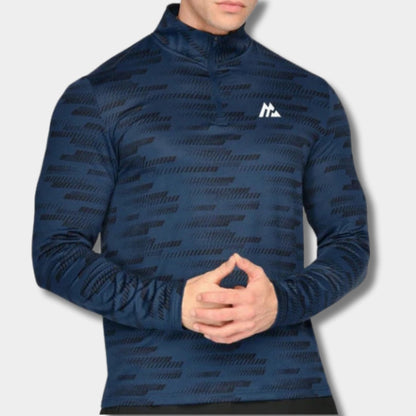 MONTIREX APEX AOP QUARTER ZIP - SPACE BLUE/MIDNIGHT BLUE