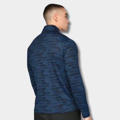 MONTIREX APEX AOP QUARTER ZIP - SPACE BLUE/MIDNIGHT BLUE