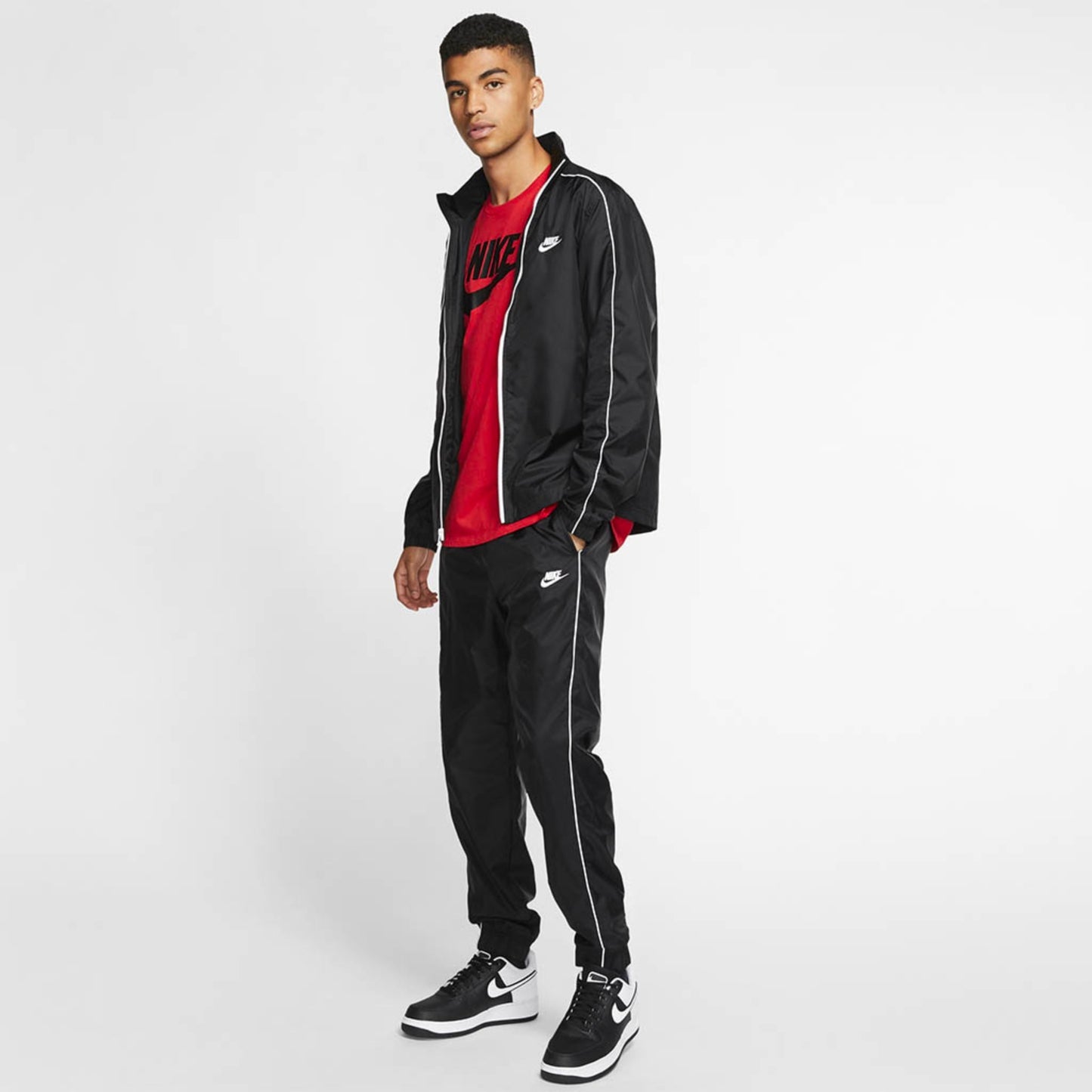 NIKE WOVEN TRACKSUIT - BLACK / WHITE