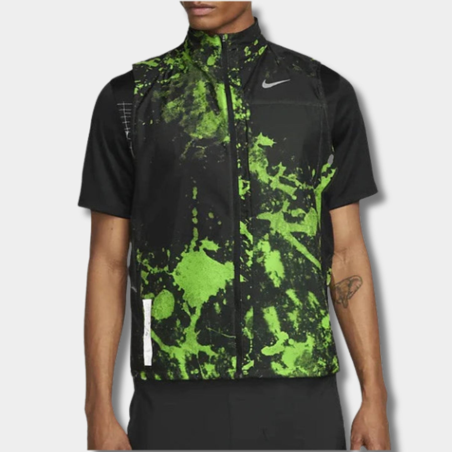 NIKE REPEL RUN DIVISION RUNNING GILET - CAMO GREEN